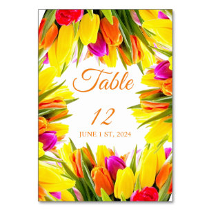 Numeração De Mesa Buquê de Tulipas Multicoloridas Thunder_Cove