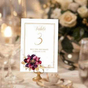 Numeração De Mesa Burundi branco Elegante de ouro duplo