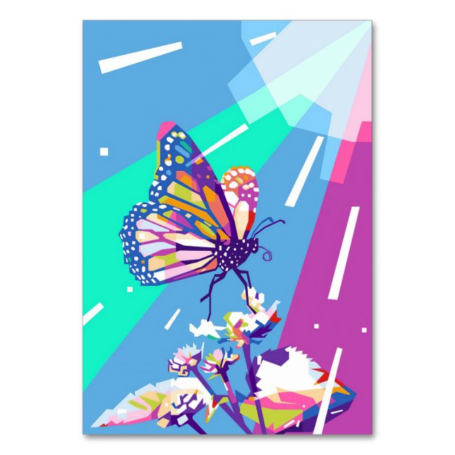 Numeração De Mesa Butterfly Pop Art (Frente)