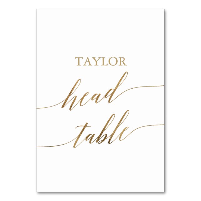 Numeração De Mesa Cabeça da Família Elegante Dourada Calliografia (Frente)