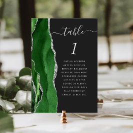 Numeração De Mesa Caça Verde Ágata Prata Casamento Escuro