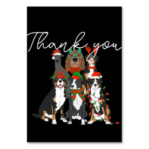 Numeração De Mesa Cachorro fofo Natal obrigado Feriado