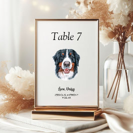Numeração De Mesa Cachorro Simples Moderno de Aquarela Casamento
