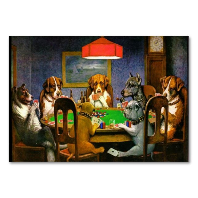 Numeração De Mesa Cães Coolidge Jogando Poker (Frente)
