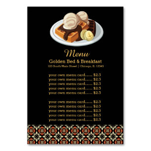 Numeração De Mesa Café da manhã do menu