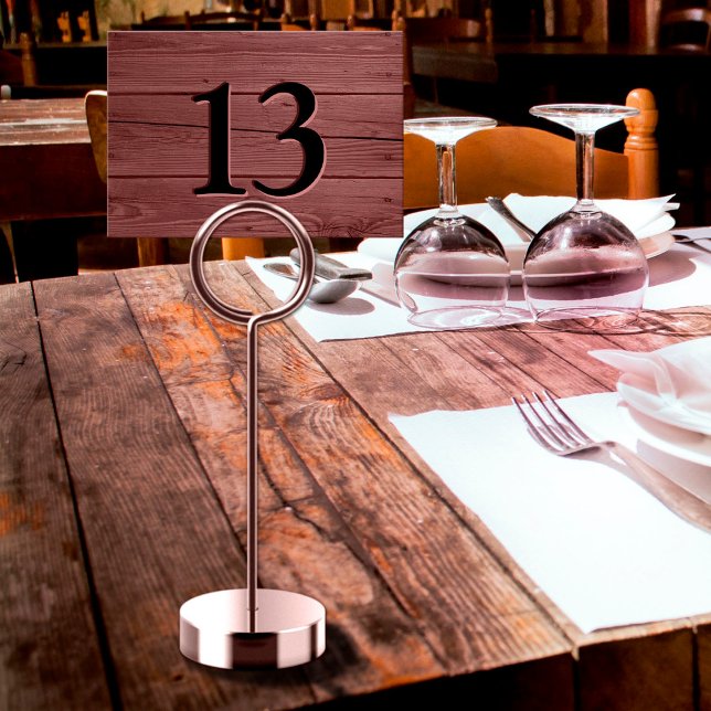 Numeração De Mesa Café em Rosewood Gravado Falso Rústico (Rustic Faux Engraved Rosewood Cafe Table Number)