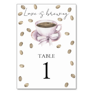 Numeração De Mesa Café & laço chá de noiva - número da mesa de casam