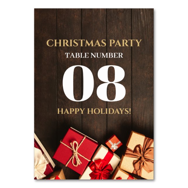 Numeração De Mesa Caixa de Presente Russo, Natal (Frente)