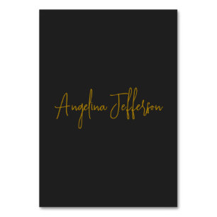 Numeração De Mesa Caligrafia de Nome Profissional Elegante Cor Doura