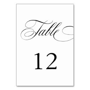 Numeração De Mesa Caligrafia Elegante Estilo Americano Manuscrito