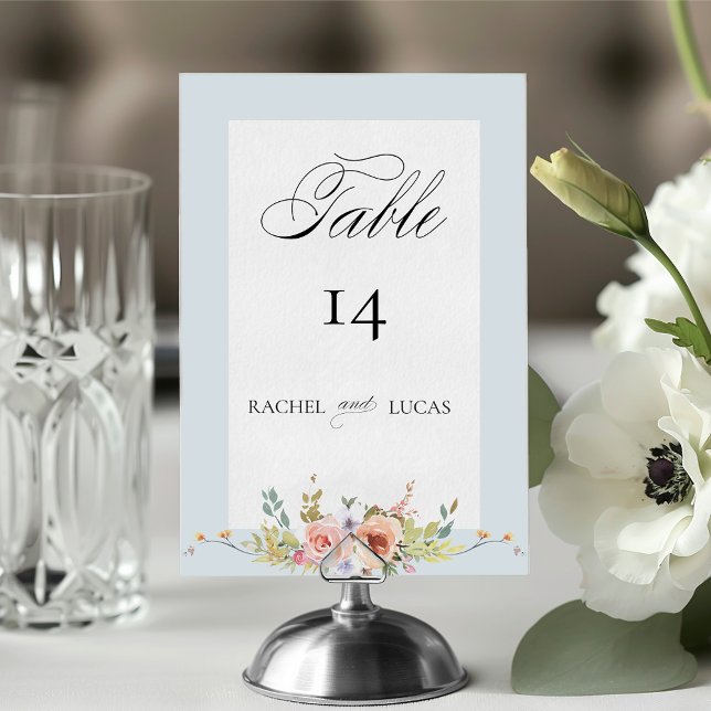 Numeração De Mesa Caligrafia Floral do Pastel Boho (Criador carregado)