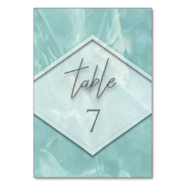 Numeração De Mesa Caligrafia geométrica romântica teal
