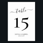 Numeração De Mesa Caligrafia Manuscrito Minimalista Casamento Duplo<br><div class="desc">Números de Tabela de Casamento de Script de Caligrafia Elegante Duplo Lado com personalização personalizada. Ajude seus hóspedes a encontrar facilmente seu caminho com estas simples e elegantes placas de números de tabela de dois lados. Facilmente adicionar o, números, nomes e data! Possui um bonito roteiro de caligrafia manual, chamado...</div>