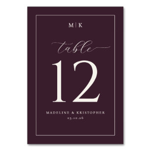 Numeração De Mesa Caligrafia Marrom Elegante