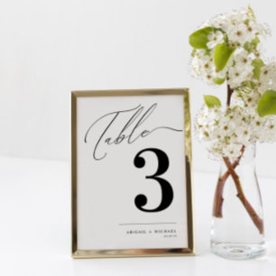 Numeração De Mesa Caligrafia Moderna Assentos de Casamento