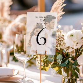 Numeração De Mesa Caligrafia Moderna Elegante Foto Casamento