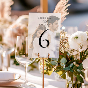 Numeração De Mesa Caligrafia Moderna Elegante Foto Casamento