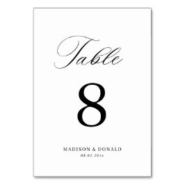 Numeração De Mesa caligrafia negra número da mesa de casamento