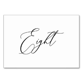 Numeração De Mesa Caligrafia Romântica Elegante PixDezines Oito