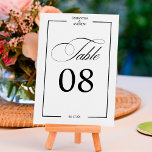 Numeração De Mesa Caligrafia romântica número de tabela branca-chic<br><div class="desc">Caligrafia romântica número de tabela branca-chic preta</div>