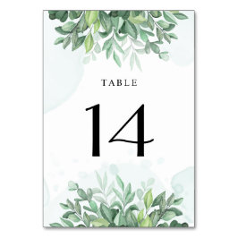 Numeração De Mesa Caligrafia simples verde-rústico