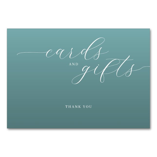 Numeração De Mesa Calm Teal Minimalist Gratitude Sign (Frente)