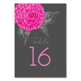 Numeração De Mesa Camellia inked art pink grey wedding table numbers