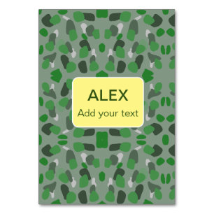 Numeração De Mesa Camuflagem verde camo adicionar nome texto escola 