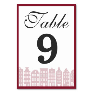 Numeração De Mesa Canal Row de Amsterdã - Recepção de casamento h