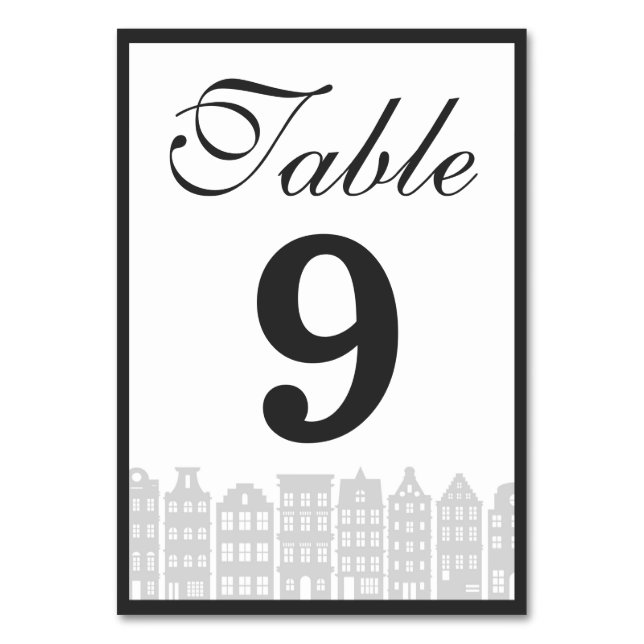 Numeração De Mesa Canal Row de Amsterdã - Recepção de casamento hola (Frente)