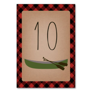 Numeração De Mesa Canoagem de Xadrez Lumberjack + Setas
