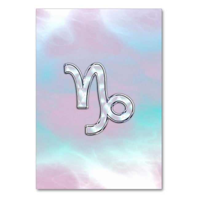 Numeração De Mesa Capricórnio Zodiac Símbolo da Mãe de Pearl Nacre (Frente)