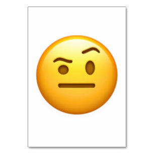 Numeração De Mesa Cara com a uma sobrancelha aumentada - Emoji