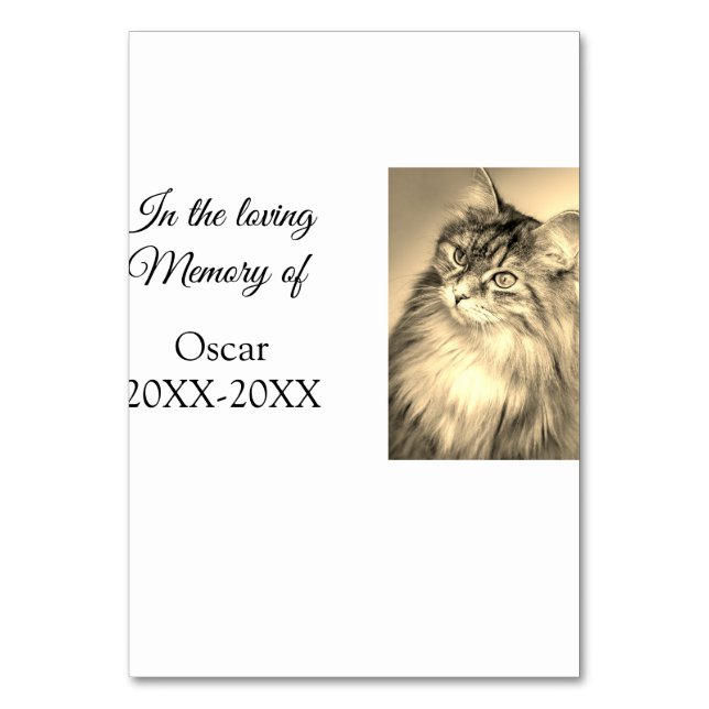 Numeração De Mesa carinhosa memorial keephofunerário adicionar nome  (Frente)