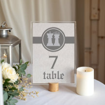 Carta de Mesa de Casamento Rei e Rainha de Xadrez,