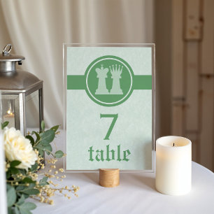 Numeração De Mesa Carta de Mesa de Casamento Rei e Rainha de Xadrez,
