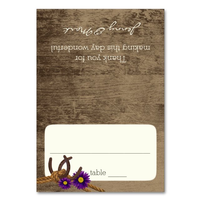 Numeração De Mesa Cartão-assento para madeira e ferraduras-celas (Frente)