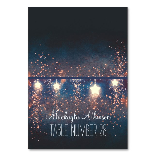 Numeração De Mesa cartas de escolta de casamento estrelas da lua (Frente)