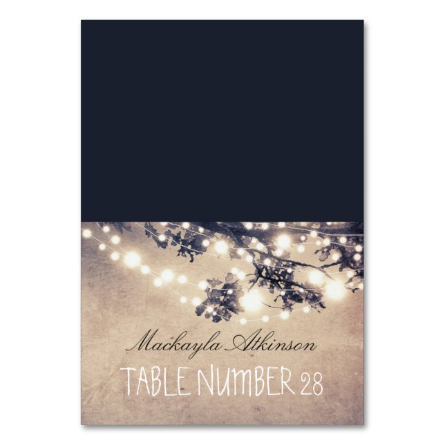 Numeração De Mesa cartas de escolta de casamento luzes galhos (Frente)