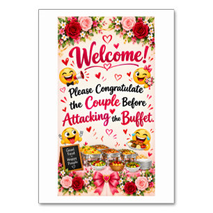 Numeração De Mesa Cartaz de Poster de Buffet de Casamento Engraçado