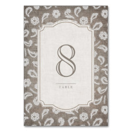 Numeração De Mesa Carteira de mesa de casamento do Rastreio e Burlap