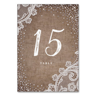 Numeração De Mesa Carteira de mesa de casamento ruidosa do Burlap La