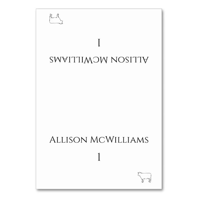 Numeração De Mesa Cartões-Cartões-Carne Ícone-Preto e Branco (Frente)