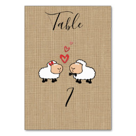 Numeração De Mesa Cartoons engraçados e adoráveis carneiros no colo 