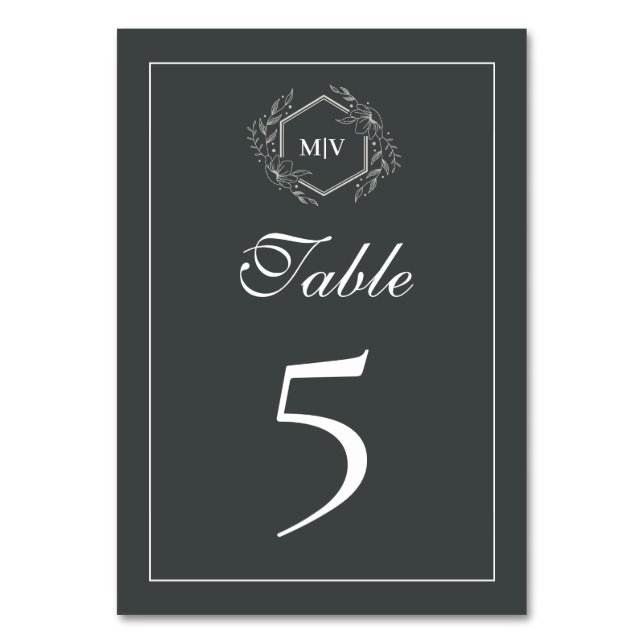 Numeração De Mesa Carvilha de Cinza Carvões (Frente)