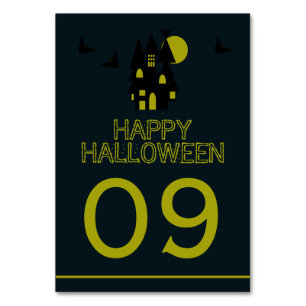 Numeração De Mesa Casa Assombrada, Feliz Halloween