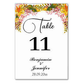 Numeração De Mesa casado floral de outono rústico