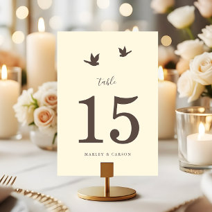 Numeração De Mesa Casais de Amor Clássico Elegante Marfim Casamento