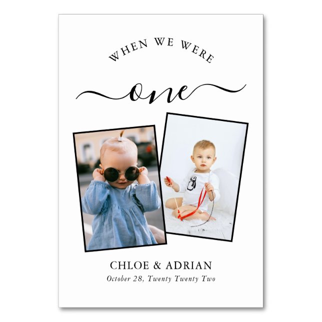 Numeração De Mesa Casal 4 x Moderno de Casamento Fotográfico (Frente)