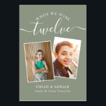 Numeração De Mesa Casal de Fotos Através dos Anos Casamento Moderno<br><div class="desc">Reviva e divirta-se com os números das mesas do seu casamento - Estes elegantes números de mesa simples dão a opção de incluir uma fotografia da noiva e do noivo na mesma idade que o número da mesa, o nome da noiva e do noivo e a data do casamento. A...</div>